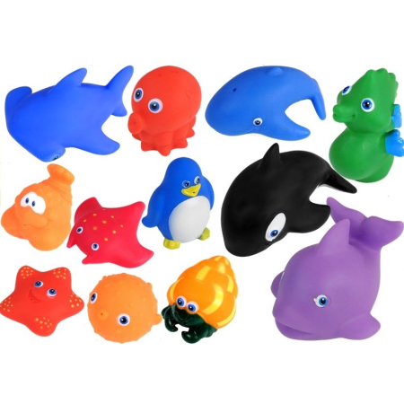Zabawki Do Kąpieli Zestaw Zwierząt Morskich+Sitko